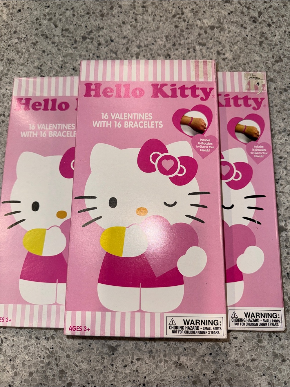 3 Hello Kitty Pink Party Valentine Bracelet Favors - 16 Pack LOT